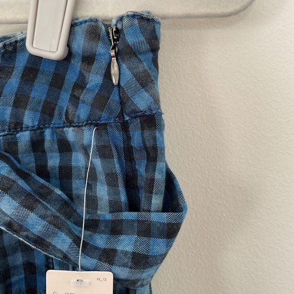 BNWT Maeve by Anthropologie Maeve Gingham Plaid Blue Pants Size 6 - Picture 8 of 14